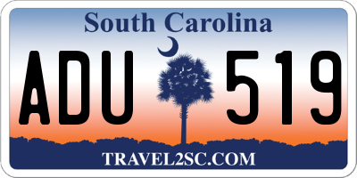 SC license plate ADU519