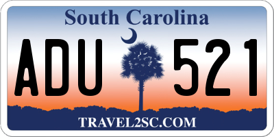 SC license plate ADU521