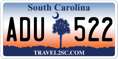 SC license plate ADU522
