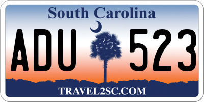 SC license plate ADU523