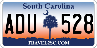 SC license plate ADU528