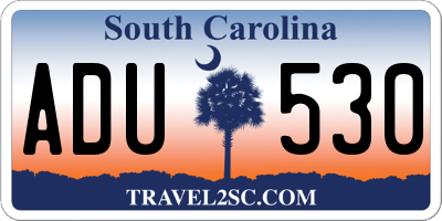 SC license plate ADU530