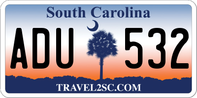 SC license plate ADU532