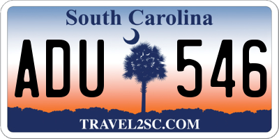 SC license plate ADU546