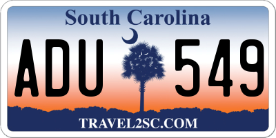 SC license plate ADU549