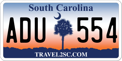 SC license plate ADU554