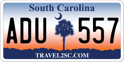 SC license plate ADU557