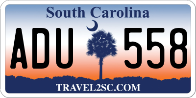 SC license plate ADU558