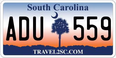 SC license plate ADU559