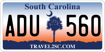 SC license plate ADU560