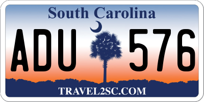 SC license plate ADU576