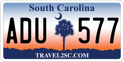 SC license plate ADU577