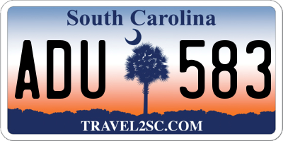 SC license plate ADU583