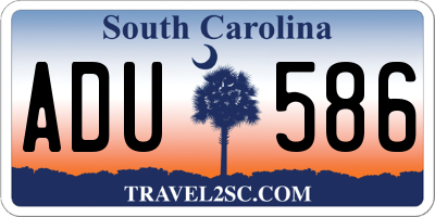 SC license plate ADU586