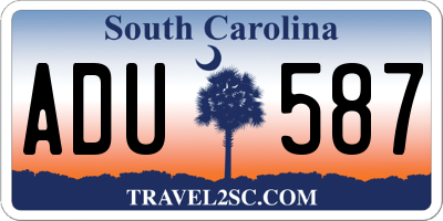SC license plate ADU587