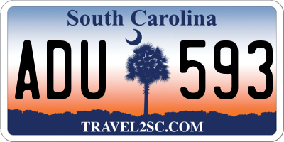 SC license plate ADU593