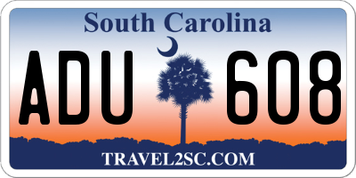 SC license plate ADU608