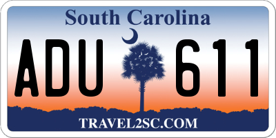 SC license plate ADU611