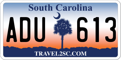 SC license plate ADU613