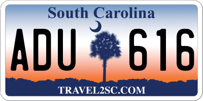 SC license plate ADU616