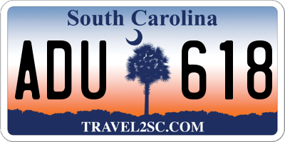 SC license plate ADU618