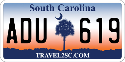 SC license plate ADU619