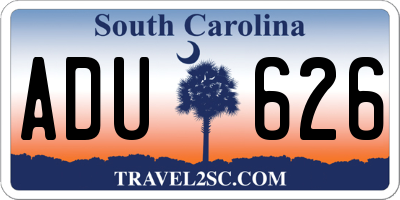 SC license plate ADU626