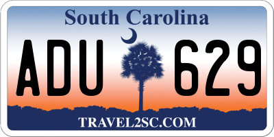 SC license plate ADU629