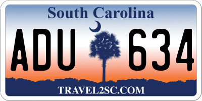 SC license plate ADU634