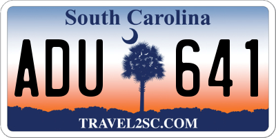SC license plate ADU641