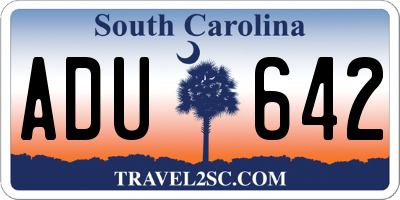 SC license plate ADU642