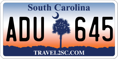 SC license plate ADU645