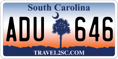 SC license plate ADU646