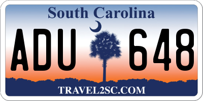 SC license plate ADU648