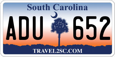 SC license plate ADU652