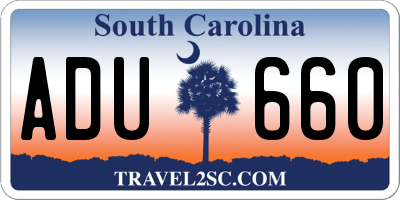 SC license plate ADU660
