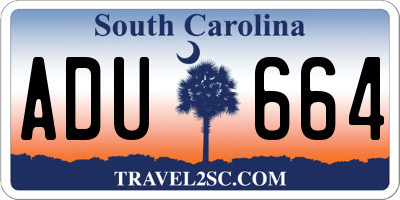SC license plate ADU664