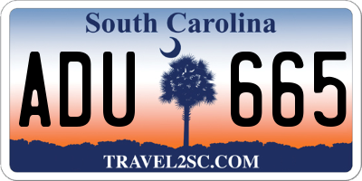 SC license plate ADU665