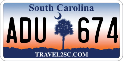 SC license plate ADU674