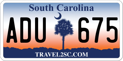 SC license plate ADU675