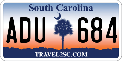 SC license plate ADU684