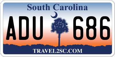 SC license plate ADU686