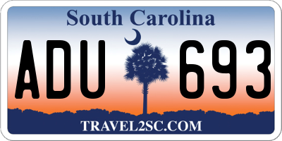 SC license plate ADU693