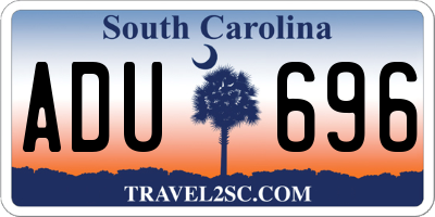SC license plate ADU696