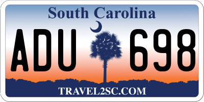 SC license plate ADU698