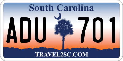 SC license plate ADU701