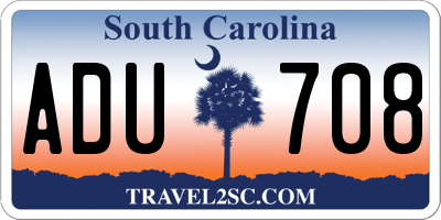 SC license plate ADU708