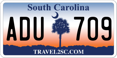 SC license plate ADU709