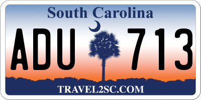 SC license plate ADU713