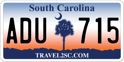 SC license plate ADU715